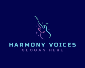 Choir - Bass Guitar Instrument logo design
