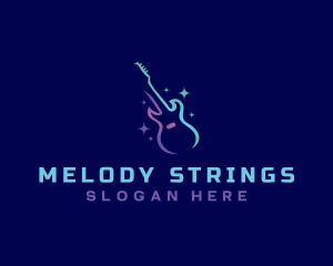 Violin - Bass Guitar Instrument logo design