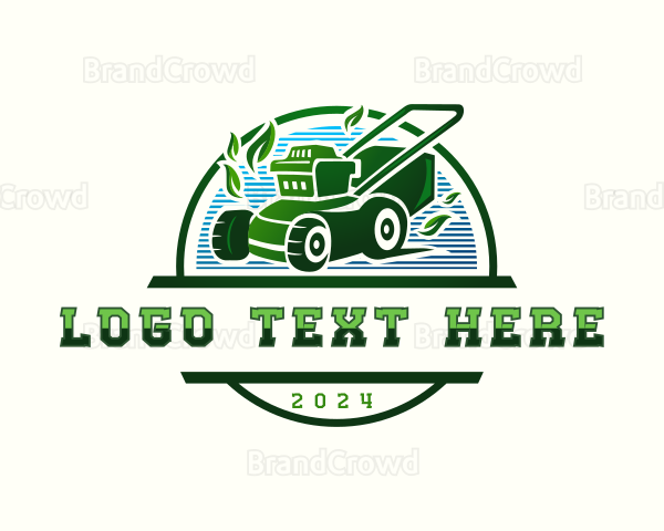 Lawn Mower Gardening Logo