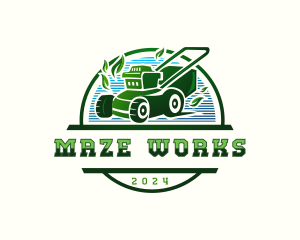 Lawn Mower Gardening  logo design