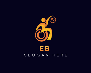 Wheelchair Basketball Sports Logo