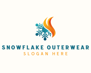 Snowflake Flame HVAC logo design