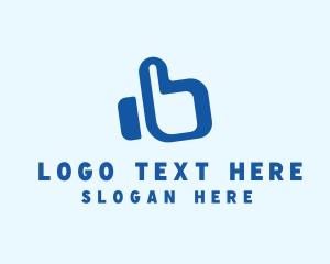 Like - Blue Thumbs Up logo design