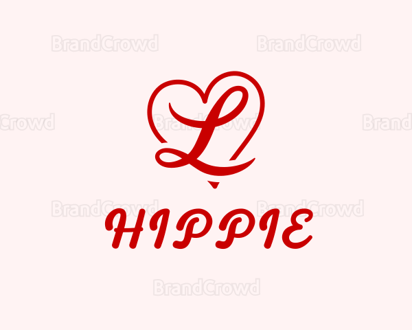 Love Heart Letter L Logo