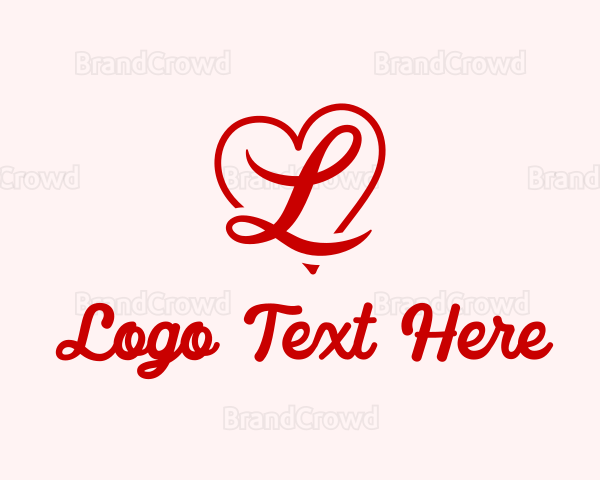 Love Heart Letter L Logo