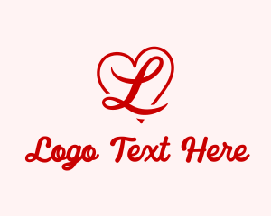 Makeup - Love Heart Letter L logo design