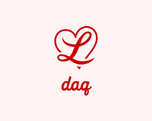 Love Heart Letter L Logo