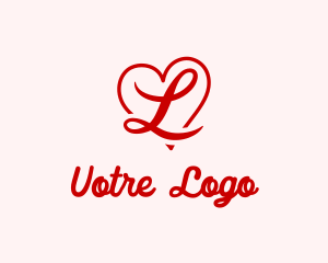 Manicure - Love Heart Letter L logo design