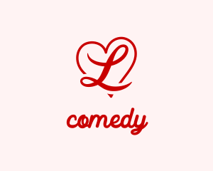 Letter L - Love Heart Letter L logo design