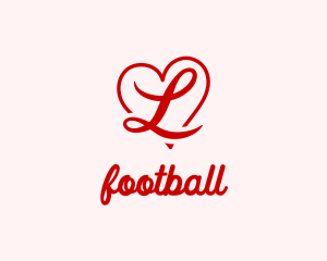 Initial - Love Heart Letter L logo design