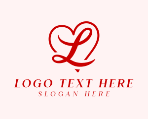 Home Decor - Love Heart Letter L logo design