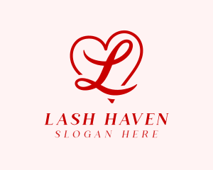 Love Heart Letter L logo design