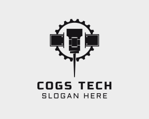 Cog Drill Machine logo design