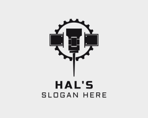 Engineering - Cog Drill Machine logo design
