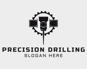 Drilling - Cog Drill Machine logo design