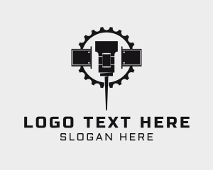 Machine - Cog Drill Machine logo design