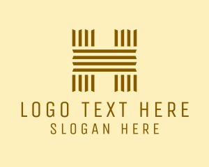Wooden - Modern Pillar Letter H logo design