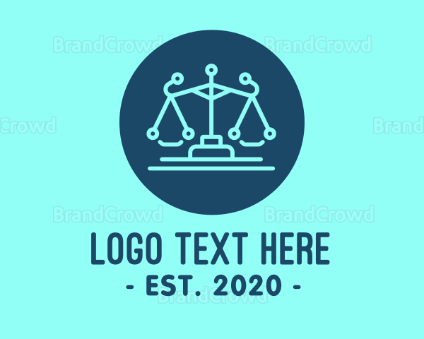 Legal Attorney Law Scales Technology Logo