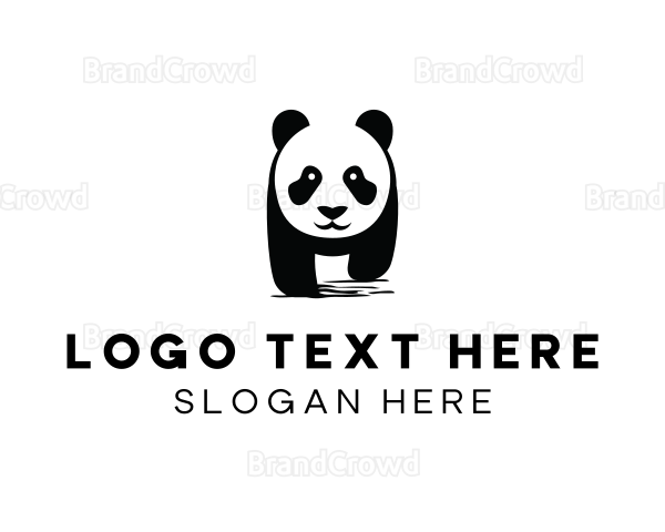 Cute Panda Wildlife Logo