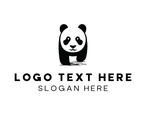 Panda Bear - Cute Panda Wildlife logo design
