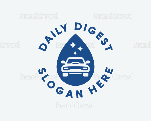 Garage Car Wash Droplet Logo
