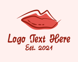 Makeup Artist - Red Sexy Lips logo design