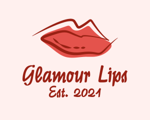 Red Sexy Lips logo design