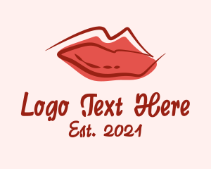 Beauty Vlogger - Red Sexy Lips logo design