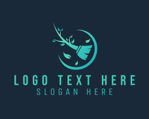 Sweeping - Eco Broom Cleaning logo design