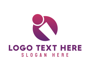 Info - Person Networker Letter I logo design