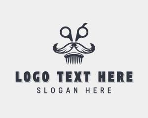 Metal Razor - Mustache Grooming Barber logo design