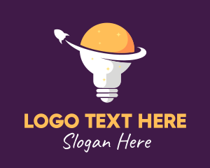 Idea - Cosmic Spaceship Bulb logo design