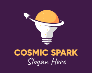 Cosmic Spaceship Bulb logo design