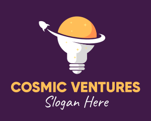 Cosmic Spaceship Bulb logo design