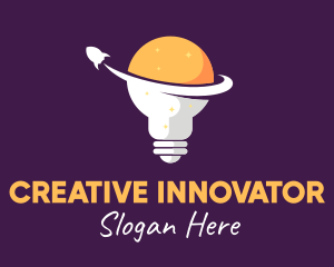 Inventor - Cosmic Spaceship Bulb logo design