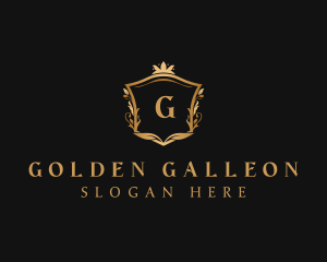 Golden Royalty Shield logo design