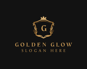 Golden Royalty Shield logo design