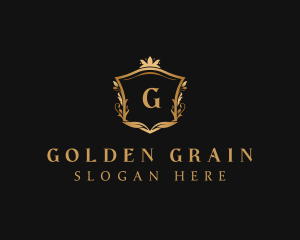 Golden Royalty Shield logo design