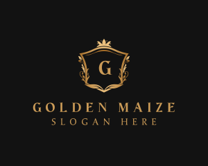 Golden Royalty Shield logo design