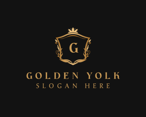 Golden Royalty Shield logo design