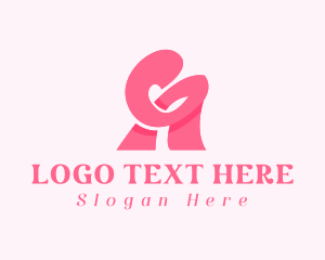 Swirly - Pink Girly Letter A logo design