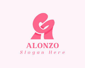 Pink Girly Letter A logo design