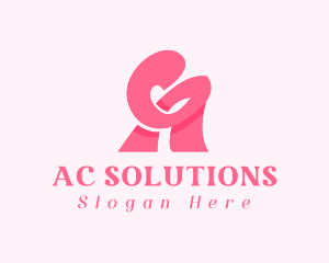 Pink Girly Letter A logo design