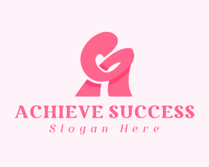 Pink Girly Letter A logo design