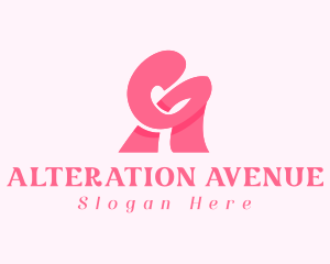 Pink Girly Letter A logo design