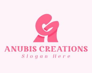 Pink Girly Letter A logo design