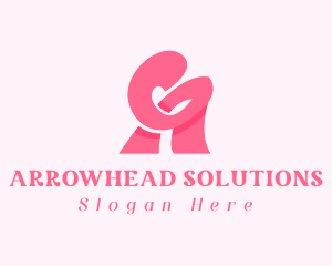 Pink Girly Letter A logo design