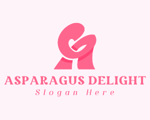 Pink Girly Letter A logo design