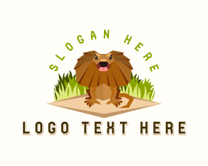 Frilled Lizard - Frillneck Lizard Wildlife logo design