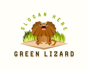 Frillneck Lizard Wildlife logo design